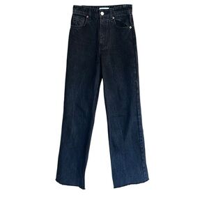 Zara High Waist Black Flare Denim Jeans US2‎ EU34